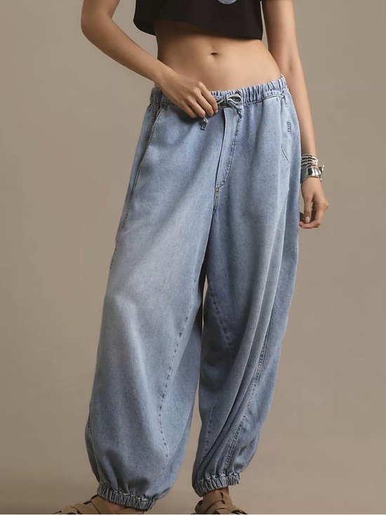 Pilcro Denim - Pilcro Light Blue Beachy High-Rise Parachute Jean Harem Style Size XS Run Larger
